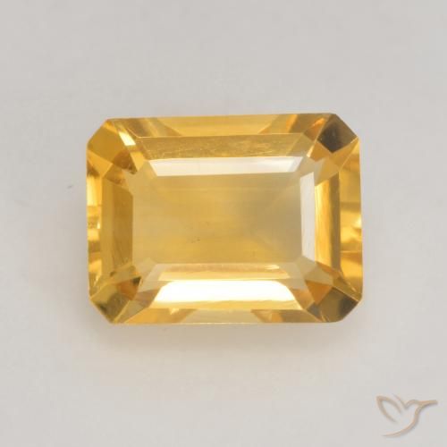 1.60ct Natural Bright Gold Citrine, Emerald Cut, VVS-VS