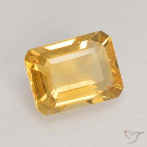 1.60 ct Golden Citrine Stone, Natural Citrine in Octagon Facet Shape for Sale