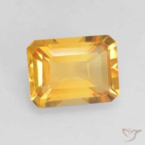 1.57 ct Golden Citrine Stone, Natural Citrine in Octagon Facet Shape for Sale