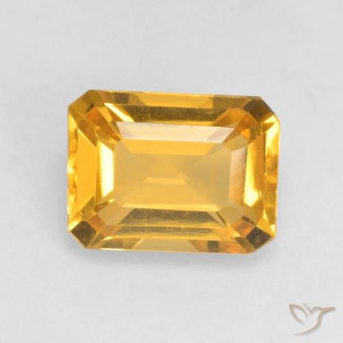 1.51ct Natural Dark Golden Citrine, Emerald Cut, VVS-VS
