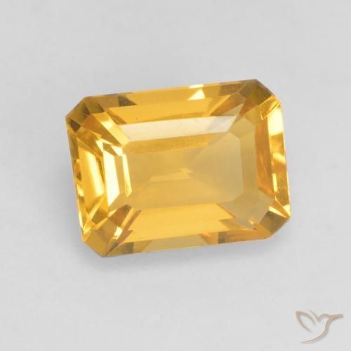 1.51 ct Golden Citrine Stone, Natural Citrine in Octagon Facet Shape for Sale
