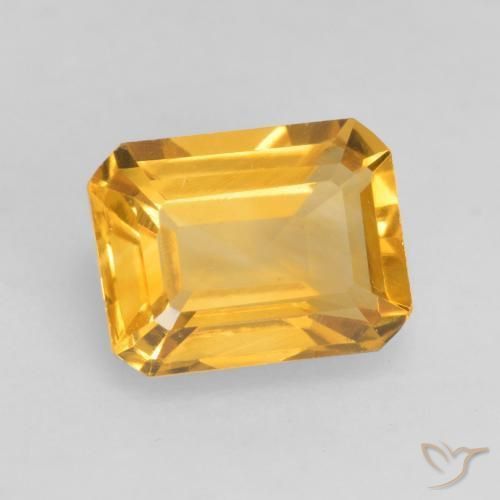 1.54 ct Golden Citrine Stone, Natural Citrine in Octagon Facet Shape for Sale