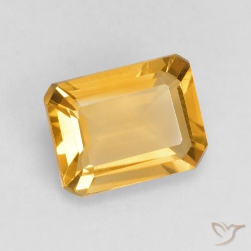 1.41 ct Golden Citrine Stone, Natural Citrine in Octagon Facet Shape for Sale