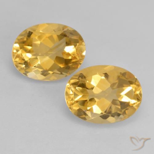 3.57 ct Yellow Citrine, 9.1 x 6.6 mm Oval Cut From Brazil, Photo A