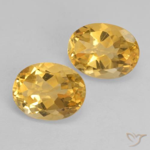 3.57 ctw Golden Citrine Stones, Natural Citrine in Oval Facet Shape for Sale