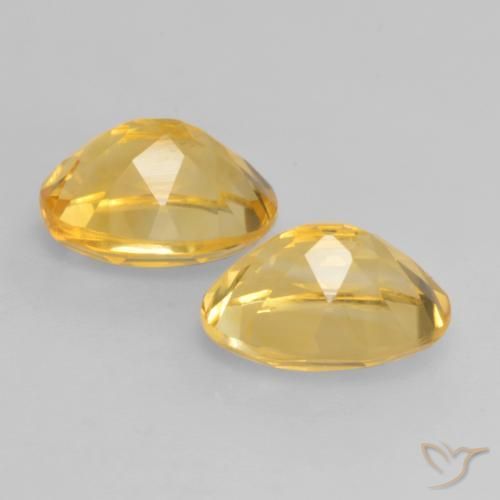 Citrine Gemstones in 9.1 x 6.6 mm Size for Sale, Citrine Stones in Golden Orange Color