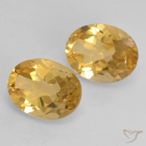 3.42 ctw Golden Citrine Stones, Natural Citrine in Oval Facet Shape for Sale