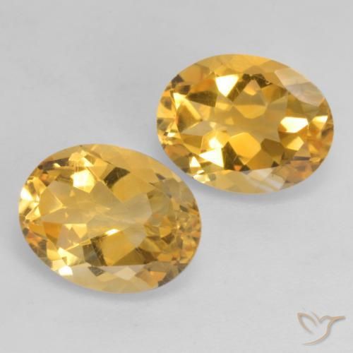 3.54 ctw Golden Citrine Stones, Natural Citrine in Oval Facet Shape for Sale