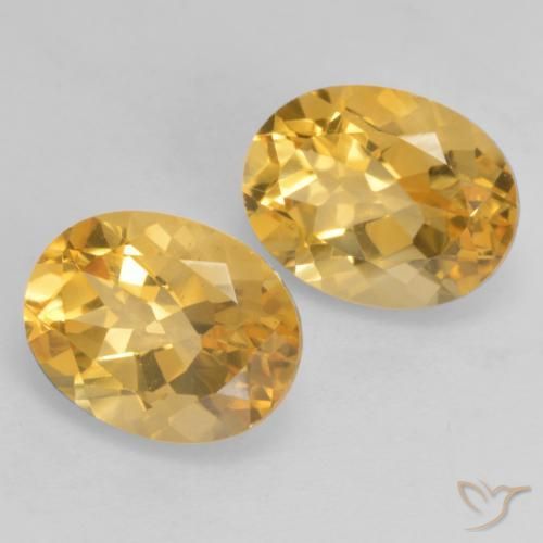 3.55 ctw Golden Citrine Stones, Natural Citrine in Oval Facet Shape for Sale