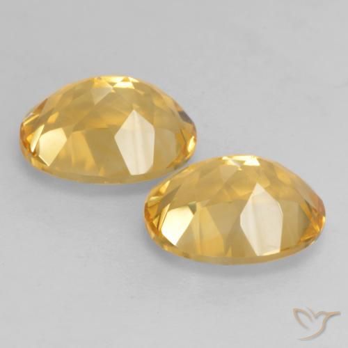 Citrine Gemstones in 9 x 7 mm (calibrated) Size for Sale, Citrine Stones in Medium Golden Color