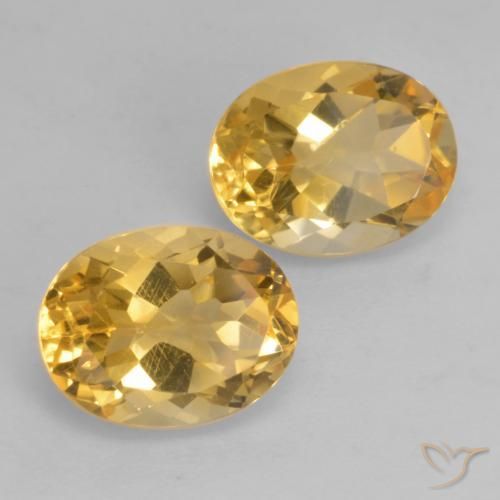 3.67 ctw Golden Citrine Stones, Natural Citrine in Oval Facet Shape for Sale