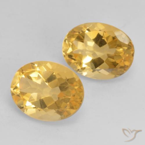 3.45 ctw Golden Citrine Stones, Natural Citrine in Oval Facet Shape for Sale