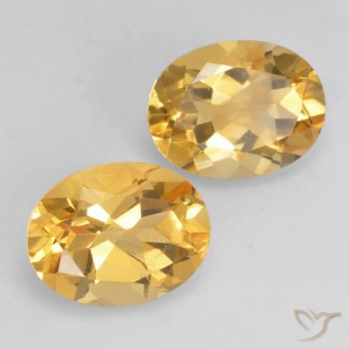 3.52 ctw Golden Citrine Stones, Natural Citrine in Oval Facet Shape for Sale