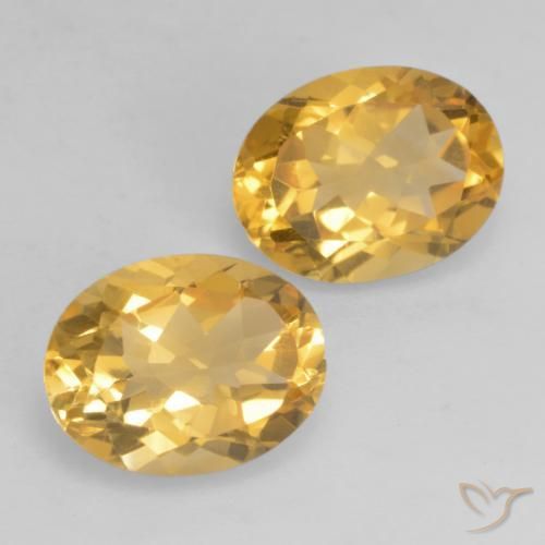3.37 ctw Golden Citrine Stones, Natural Citrine in Oval Facet Shape for Sale