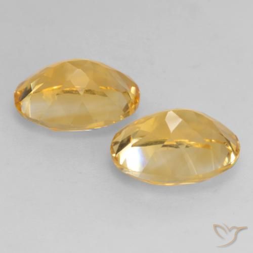 Citrine Gemstones in 9 x 7 mm (calibrated) Size for Sale, Citrine Stones in Medium Golden Color