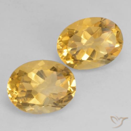 3.51 ctw Golden Citrine Stones, Natural Citrine in Oval Facet Shape for Sale