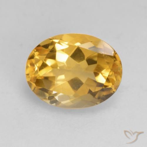 1.97ct Natural Medium-Dark Golden Citrine, Oval, VVS-VS