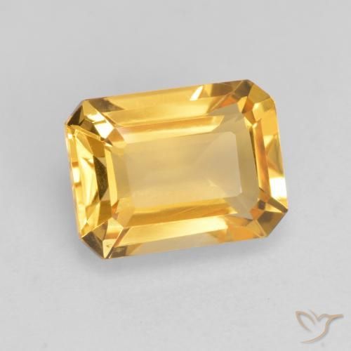 1.65 ct Golden Citrine Stone, Natural Citrine in Octagon Facet Shape for Sale