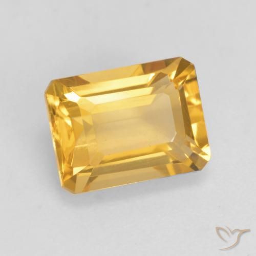 1.72 ct Golden Citrine Stone, Natural Citrine in Octagon Facet Shape for Sale