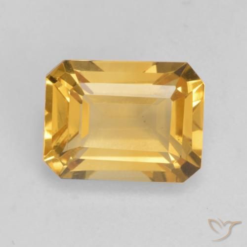1.60ct Natural Bright Gold Citrine, Emerald Cut, VVS-VS