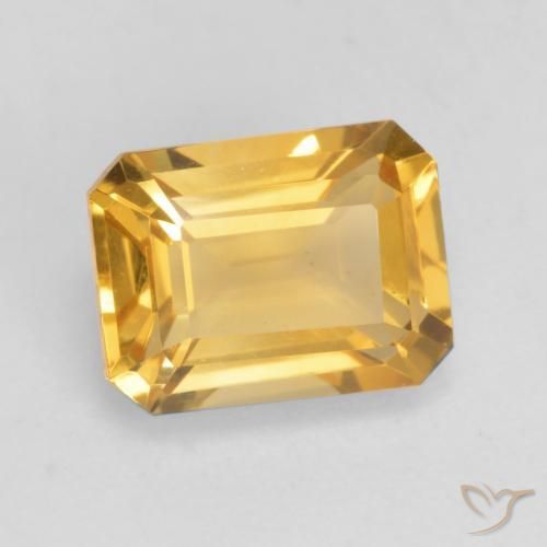 1.60 ct Golden Citrine Stone, Natural Citrine in Octagon Facet Shape for Sale