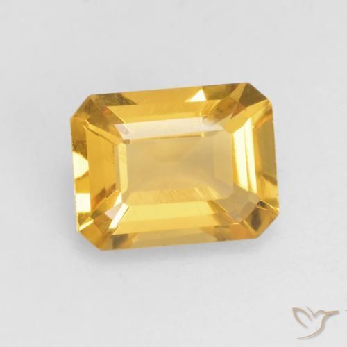 1.34 ct Golden Citrine Stone, Natural Citrine in Octagon Facet Shape for Sale