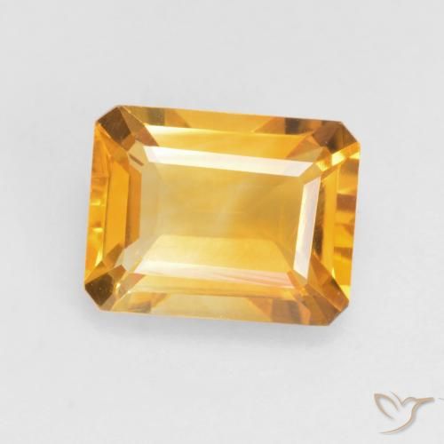 1.54ct Natural Dark Golden Citrine, Emerald Cut, VVS-VS
