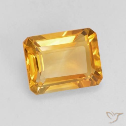 1.54 ct Golden Citrine Stone, Natural Citrine in Octagon Facet Shape for Sale