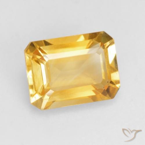 1.47 ct Golden Citrine Stone, Natural Citrine in Octagon Facet Shape for Sale