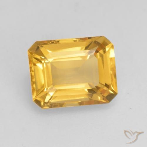 1.53 ct Golden Citrine Stone, Natural Citrine in Octagon Facet Shape for Sale