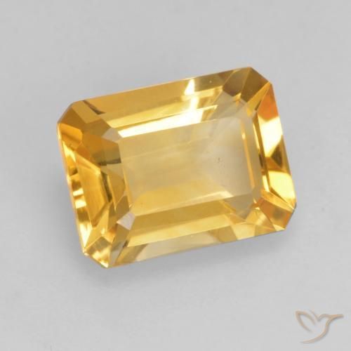 1.49 ct Golden Citrine Stone, Natural Citrine in Octagon Facet Shape for Sale