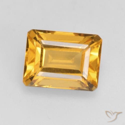 1.71ct Natural Deep Gold Citrine, Emerald Cut, VVS-VS