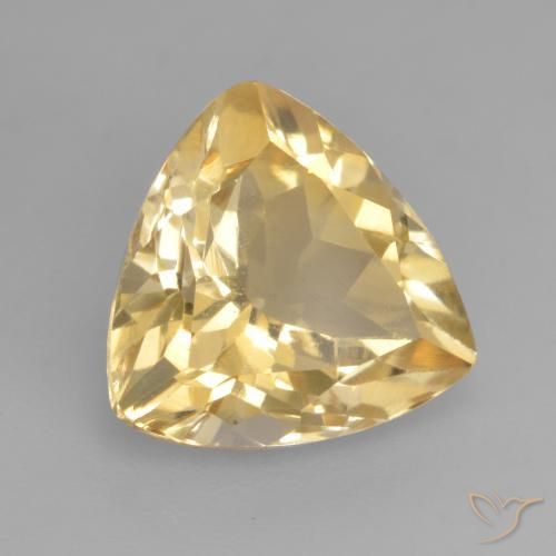 2.23 ct Golden Citrine Stone, Natural Citrine in Trillion Facet Shape for Sale