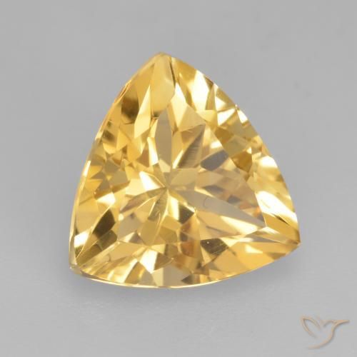 2.00 ct Golden Citrine Stone, Natural Citrine in Trillion Facet Shape for Sale