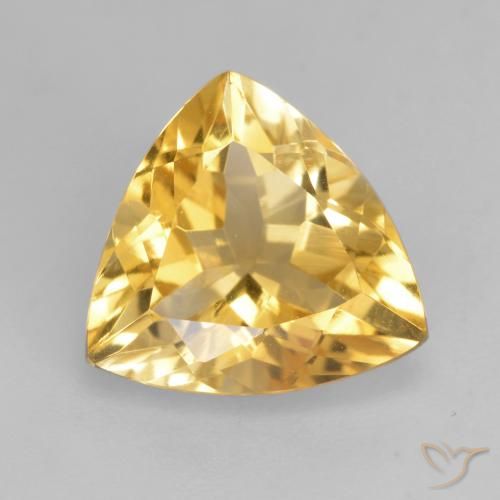 1.98ct Natural Golden Orange Citrine, Trillion, VVS-VS