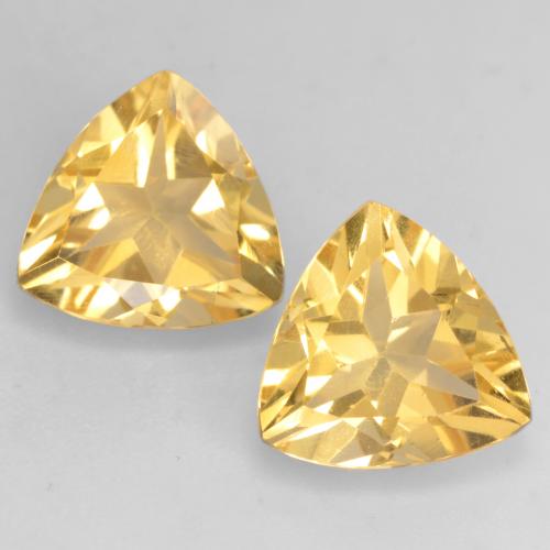 Gold Citrine Gem - 2.1ct Trillion Facet (ID: 534135)