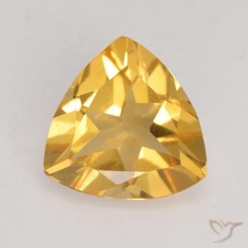 1.77ct Natural Medium-Dark Golden Citrine, Trillion, VVS-VS