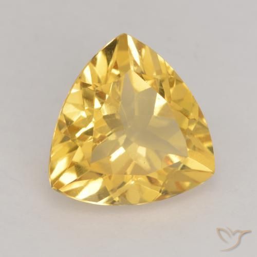 2.10 ct Golden Citrine Stone, Natural Citrine in Trillion Facet Shape for Sale