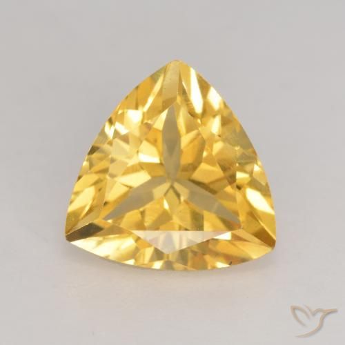 2.11ct Natural Medium Gold Citrine, Trillion, VVS-VS