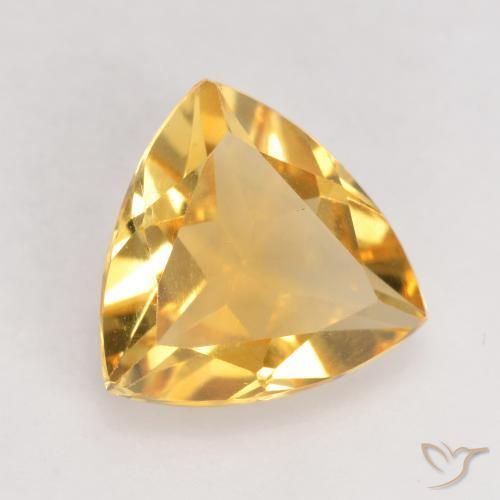 1.99 ct Golden Citrine Stone, Natural Citrine in Trillion Facet Shape for Sale