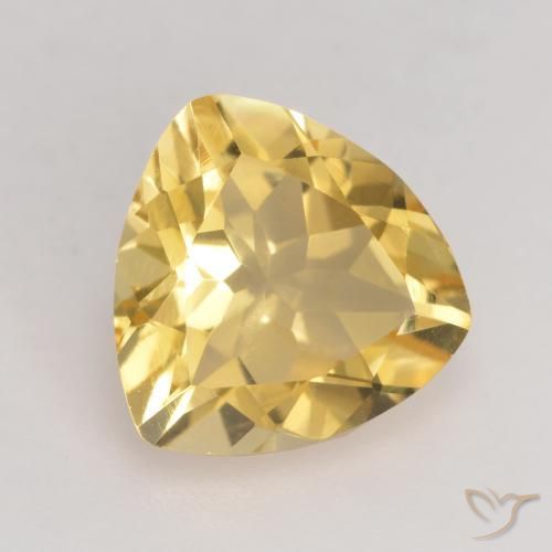 1.88 ct Golden Citrine Stone, Natural Citrine in Trillion Facet Shape for Sale