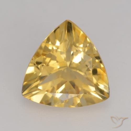 2.15ct Natural Medium Gold Citrine, Trillion, VVS-VS