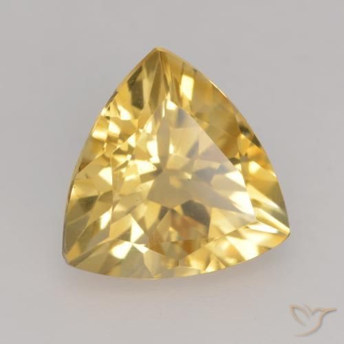 2.15 ct Golden Citrine Stone, Natural Citrine in Trillion Facet Shape for Sale