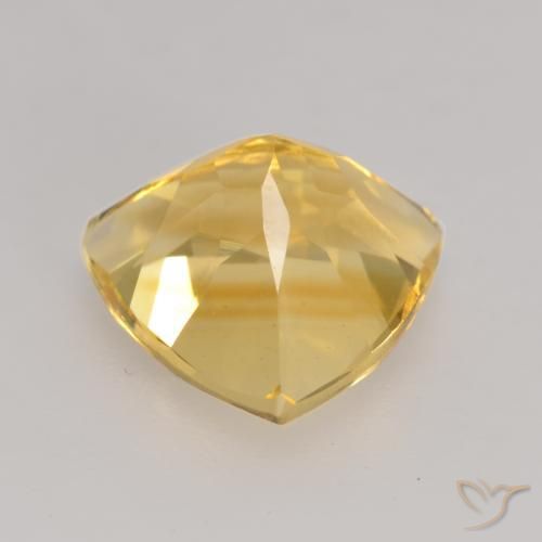 Citrine Gemstone in 9 x 9 mm (calibrated) Size for Sale, Citrine Stone in Medium Gold Color