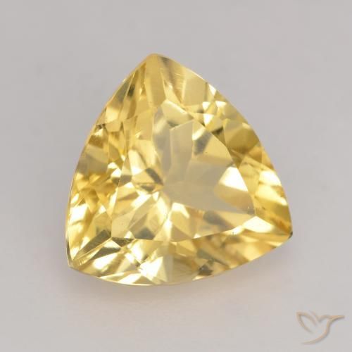 2.06 ct Golden Citrine Stone, Natural Citrine in Trillion Facet Shape for Sale