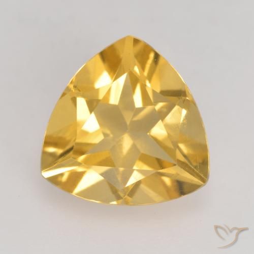 2.15ct Natural Medium Golden Citrine, Trillion, VVS-VS