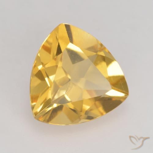 2.15 ct Golden Citrine Stone, Natural Citrine in Trillion Facet Shape for Sale