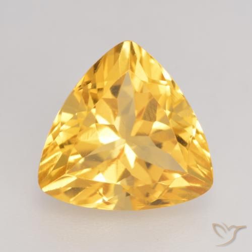 2.47ct Natural Medium Gold Citrine, Trillion, VVS-VS