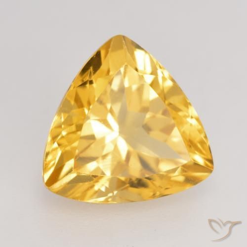 2.47 ct Golden Citrine Stone, Natural Citrine in Trillion Facet Shape for Sale