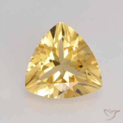2.13ct Natural Medium-Light Golden Citrine, Trillion, VVS-VS